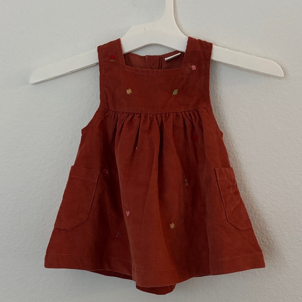 Next Terracotta Embroidered Baby Dress